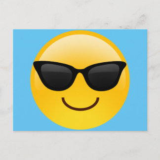 Smiling Face With Sunglasses Cool Emoji Postcard
