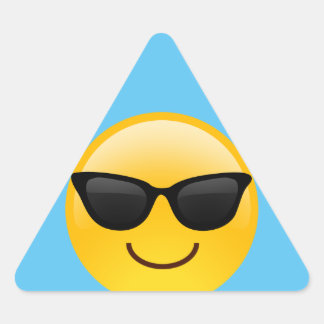Smiling Face With Sunglasses Cool Emoji Triangle Sticker