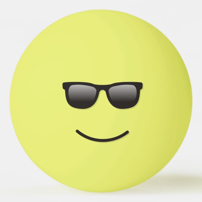 Smiling Face with Sunglasses Ping Pong Ball (Front)