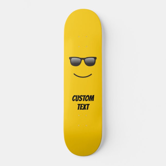 Smiling Face with Sunglasses Skateboard (Front)