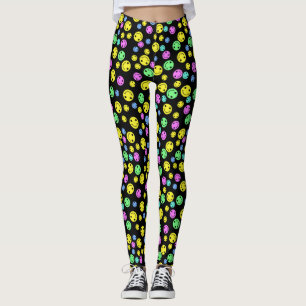Smiling Faces Black Leggings
