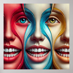 Smiling Faces for Dental and Orthodontic Clinics Poster