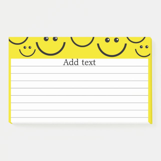 Smiling Faces in Sunshine Yellow Template Post-it  Post-it Notes (Front)
