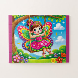 "SMILING FAIRY on a SWING" JIGSAW PUZZLE