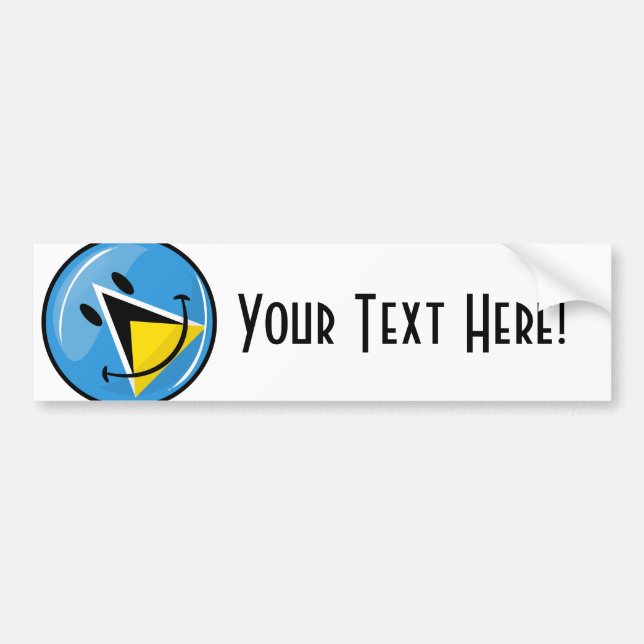 Smiling Flag of Saint Lucia Bumper Sticker (Front)