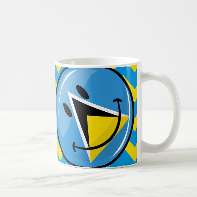 Smiling Flag of Saint Lucia Coffee Mug (Right)