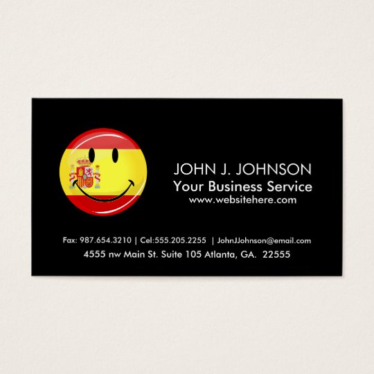 Smiling Flag of Spain Business Card