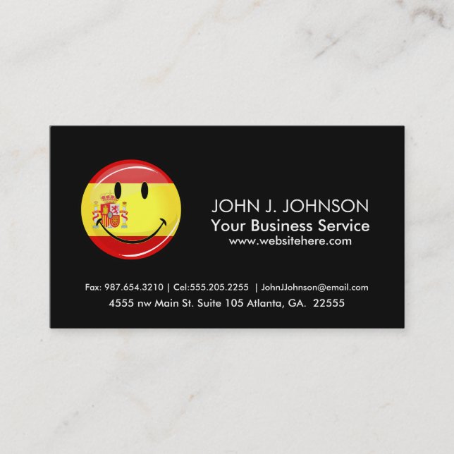 Smiling Flag of Spain Business Card (Front)
