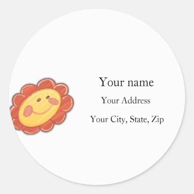 Smiling Flower - Address Label (Front)