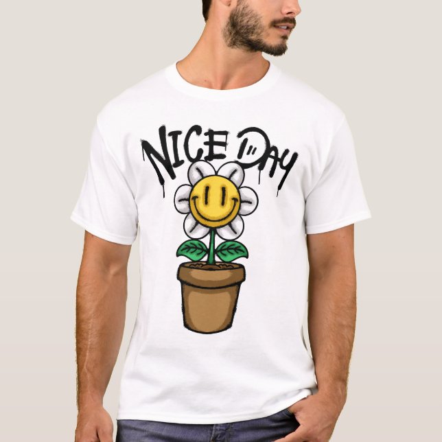 Smiling Flower in a Pot streetwear T-Shirt (Front)