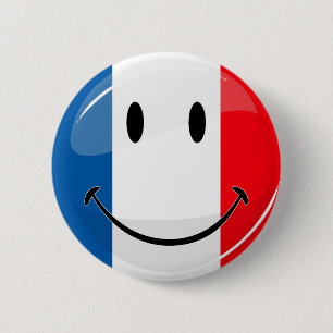 Smiling French Flag 6 Cm Round Badge