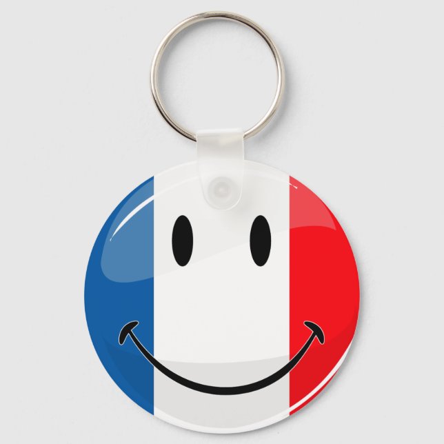 Smiling French Flag Key Ring (Front)