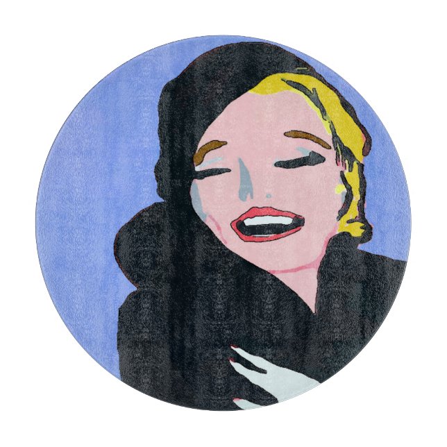 Smiling French Gal Abstract Cutting Board (Front)