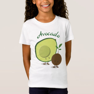 Smiling Friendly Avocado Cartoon Charactes T-Shirt