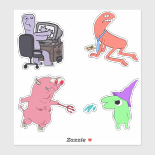 Smiling Friends Characters Adult Swim Sticker Pack
