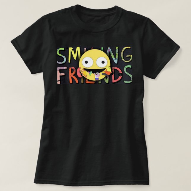 smiling friends Classic black T Shirt Essential T  (Design Front)