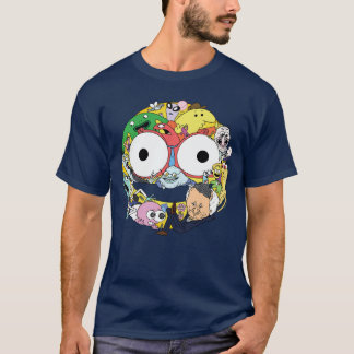Smiling Friends Smiley Face Character Collage Funn T-Shirt