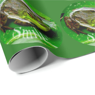 Smiling Frog Dots Wrapping Paper
