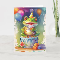 Smiling Frog on Birthday Cake!