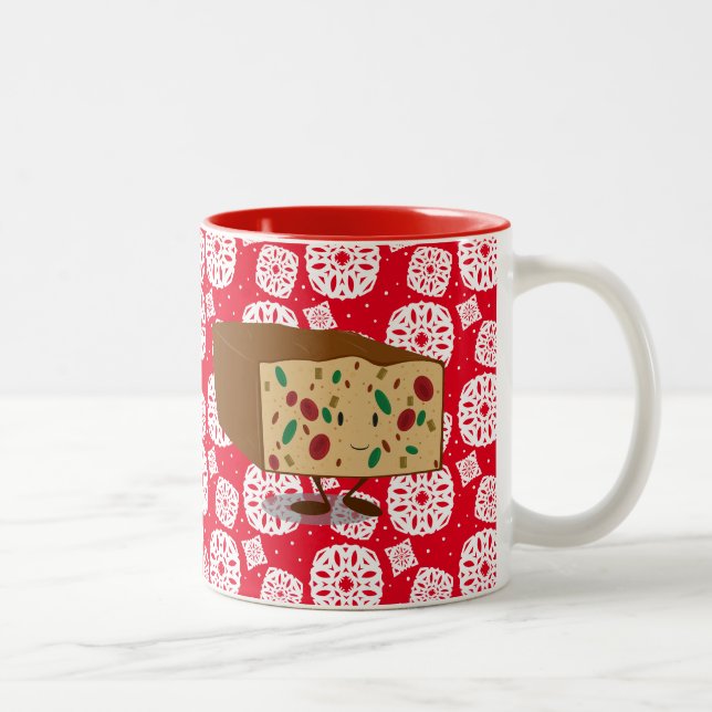 Smiling Fruitcake Two-Tone Coffee Mug (Right)