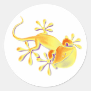 Smiling Gecko make your own background Classic Round Sticker