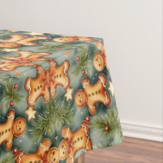 Smiling ginger breadman Christmas Pattern Tablecloth