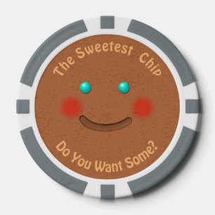 Smiling Gingerbread Cookie Poker Chips