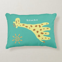Smiling Giraffe Custom Accent Pillows