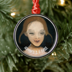 Smiling Girl, Helene Schjerfbeck   Metal Tree Decoration