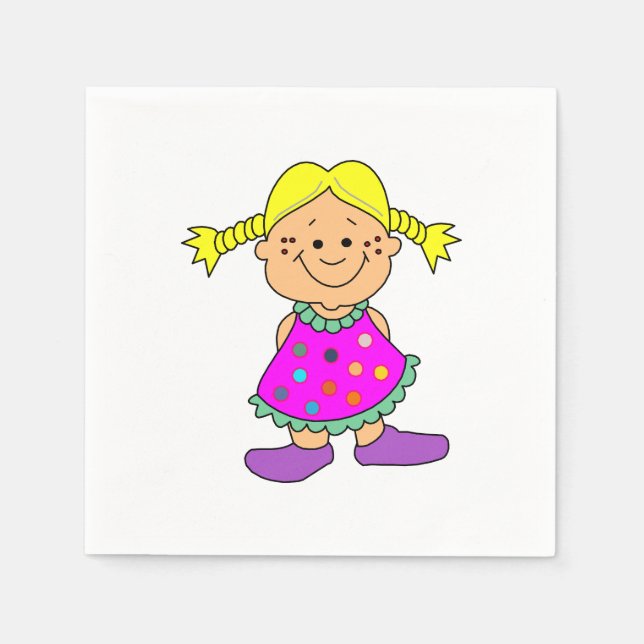 Smiling Girl. Napkin (Front)