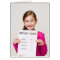 Smiling girl student proud of report card