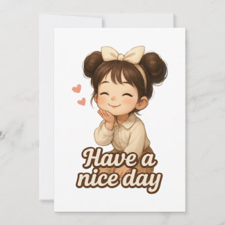 Smiling Girl with Positive Message Invitation