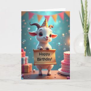 Smiling Goat Birthday Card