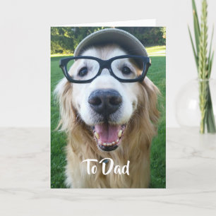 Smiling Golden Retriever Father's Day Card