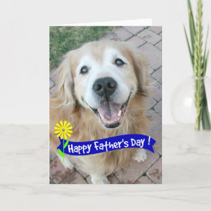 Smiling Golden Retriever Fathers Day Card
