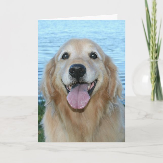 Smiling Golden Retriever Have a Happy Day Card (Front)