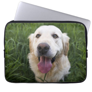 Smiling Golden Retriever Laptop Sleeve