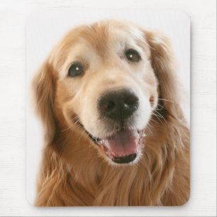 Smiling Golden Retriever Mouse Mat