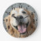Smiling Golden Retriever Wall Clock