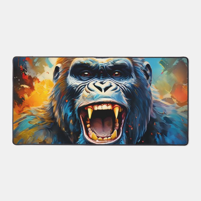 Smiling Gorilla  Desk Mat (Front)