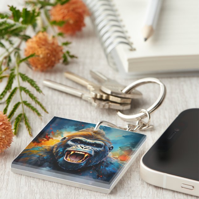 Smiling Gorilla  Key Ring (Front Right)