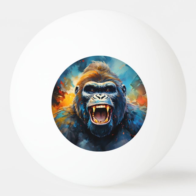Smiling Gorilla  Ping Pong Ball (Front)