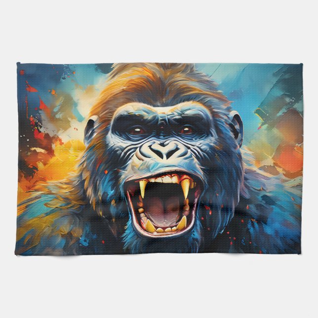 Smiling Gorilla  Tea Towel (Horizontal)