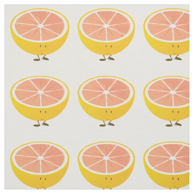 Smiling Grapefruit Fabric (Swatch)