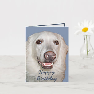 Smiling Great Pyrenees Dog Birthday Card