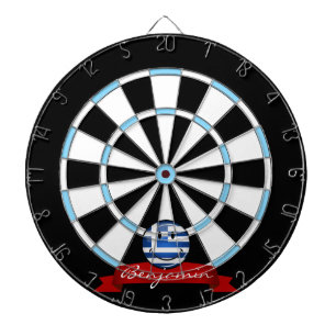 Smiling Greek Flag Dartboard