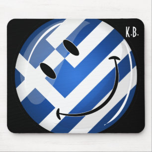 Smiling Greek Flag Mouse Mat