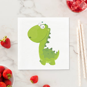 Smiling Green Dino Napkin
