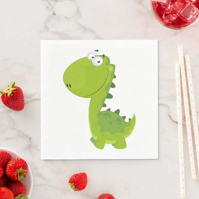 Smiling Green Dino Napkin (Creator Uploaded)