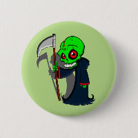 Smiling Grim Reaper Illustration Creepy Cool